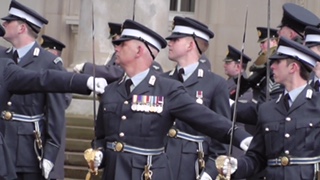 Photo: Squadron Leader Stuart Masters in a group photo, pictured front and centre